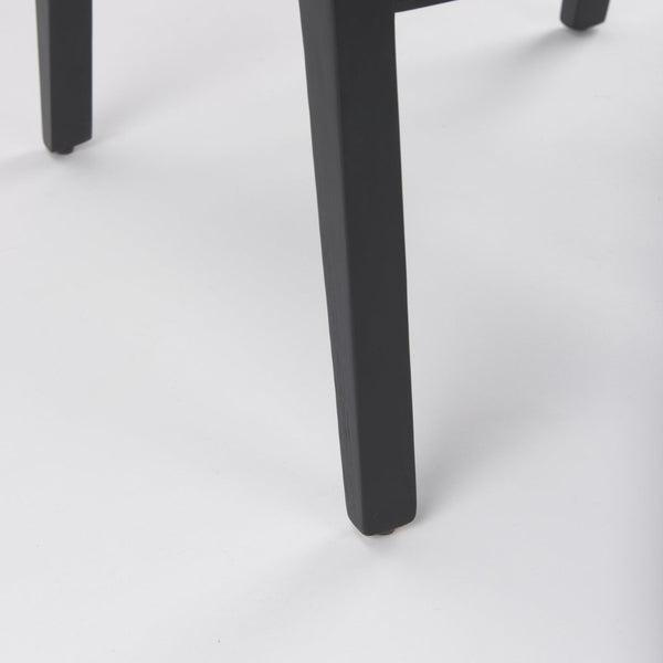 Mercana Wynn Contemporary Dining Chair with Cushioned Seat and Stylish Solid Wood Frame for Any Space Beige Fabric | Cane Back | Black Wood 69828