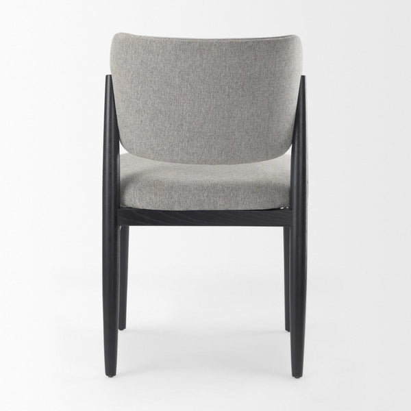 Mercana Cline Dining Chair - Sculptural Design with Plush Comfort and Bold Wood Legs for Modern Interiors Gray Fabric | Black Wood 69830