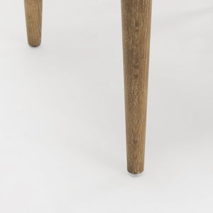 Mercana Cline Dining Chair - Sculptural Design with Plush Comfort and Bold Wood Legs for Modern Interiors Cream Fabric | Brown Wood 69831