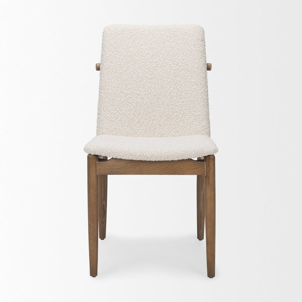 Mercana Cavett Coastal-Inspired Upholstered Dining Chair with Mid-Century Style and Soft Beachy Finish 69834