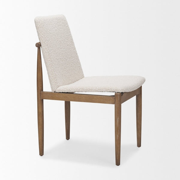 Mercana Cavett Coastal-Inspired Upholstered Dining Chair with Mid-Century Style and Soft Beachy Finish 69834