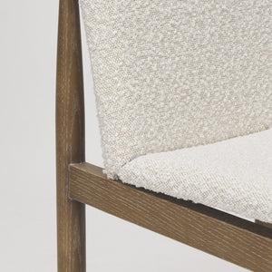 Mercana Cavett Coastal-Inspired Upholstered Dining Chair with Mid-Century Style and Soft Beachy Finish 69834