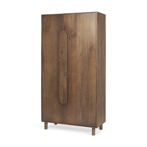 Mercana Astrid Solid Wood Armoire for Stylish Storage in Bedrooms, Offices, or Entryways – Mid-Century Charm 69942