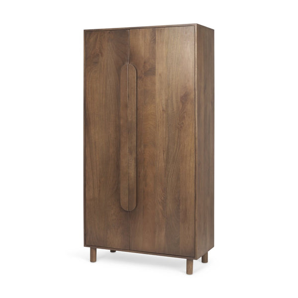 Mercana Astrid Solid Wood Armoire for Stylish Storage in Bedrooms, Offices, or Entryways – Mid-Century Charm 69942
