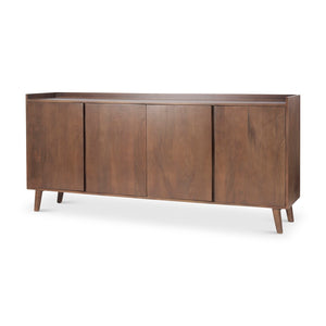 Mercana Lillie Elegant Solid Mango Wood 4-Door Sideboard with Modern Design for Versatile Storage Solutions 69943