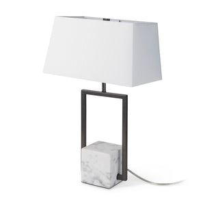 Mercana Peyton Contemporary Table Lamp with Unique Marble Base for Stylish Ambient Lighting in Any Room 69701