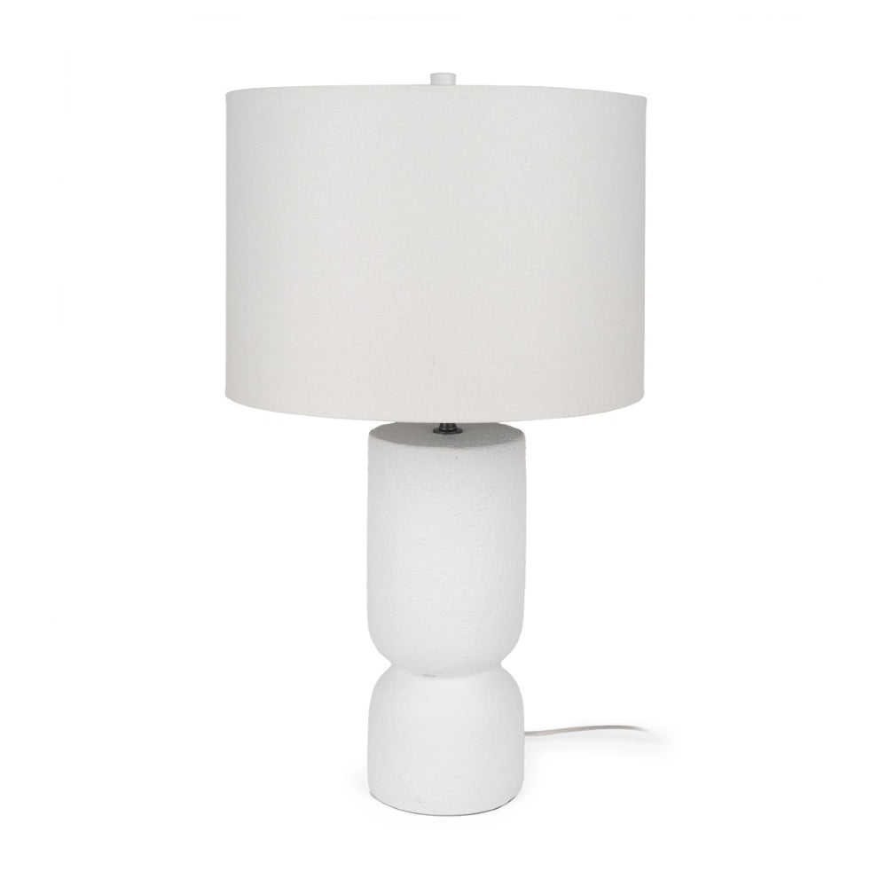 Mercana Everly Table Lamp - Modern Cement Base with Beige Shade for Ambient Lighting in Any Room Decor 69707