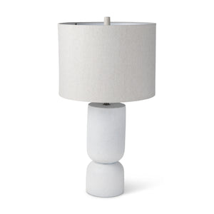 Mercana Everly  15.0L x 15.0W x 27.5H White Cement W/Beige Shade Table Lamp 69707