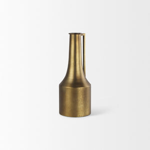 Mercana Aubrey Large 24H Gold Iron Jug Vase - Elegant Industrial Glam Decor for Modern Floral Displays Antique Gold Metal | 14H 69854