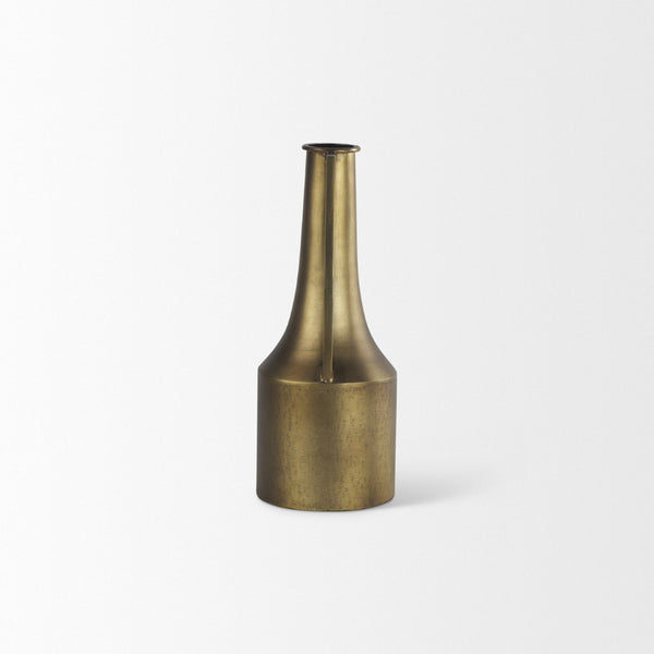 Mercana Aubrey Large 24H Gold Iron Jug Vase - Elegant Industrial Glam Decor for Modern Floral Displays Antique Gold Metal | 14H 69854