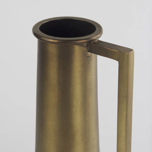 Mercana Aubrey Large 24H Gold Iron Jug Vase - Elegant Industrial Glam Decor for Modern Floral Displays Antique Gold Metal | 14H 69854