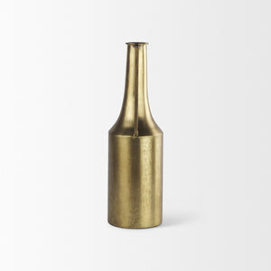 Mercana Aubrey Large 24H Gold Iron Jug Vase - Elegant Industrial Glam Decor for Modern Floral Displays Antique Gold Metal | 18H 69855