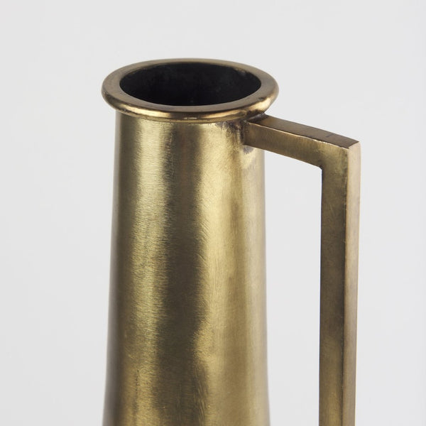 Mercana Aubrey Large 24H Gold Iron Jug Vase - Elegant Industrial Glam Decor for Modern Floral Displays Antique Gold Metal | 18H 69855