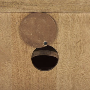 Mercana Grier 65" Rustic Mango Wood Media Console with Woven Cane Doors for Stylish Living Room Storage Light Brown Wood | Cane Accent 69896