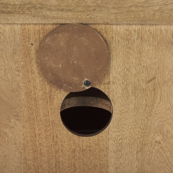 Mercana Grier 65" Rustic Mango Wood Media Console with Woven Cane Doors for Stylish Living Room Storage Light Brown Wood | Cane Accent 69896