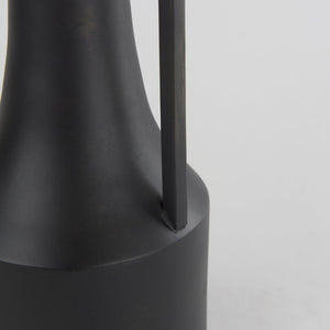 Mercana Aubrey Small Black Iron Flower Vase - Elegant Sculptural Décor for Modern Interiors and Events Antique Black Metal | 14.H 69857