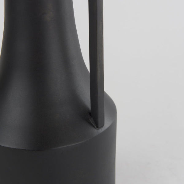 Mercana Aubrey Small Black Iron Flower Vase - Elegant Sculptural Décor for Modern Interiors and Events Antique Black Metal | 14.H 69857