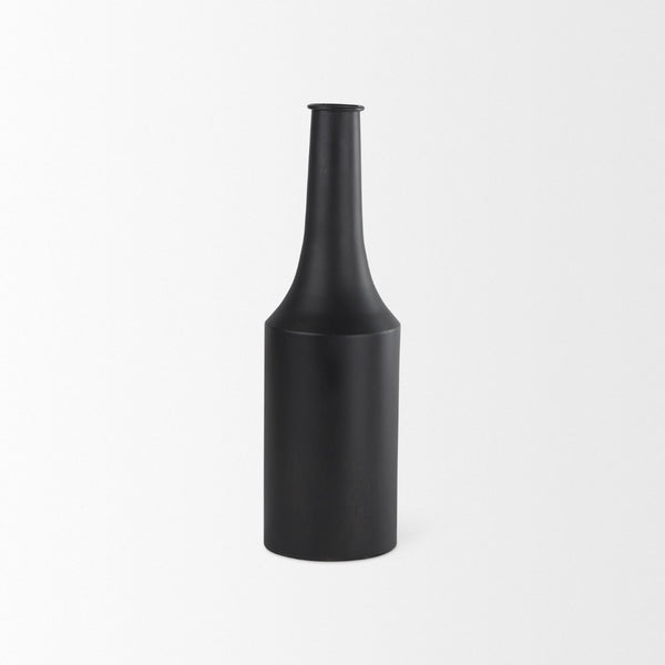 Mercana Aubrey Small Black Iron Flower Vase - Elegant Sculptural Décor for Modern Interiors and Events Antique Black Metal | 18H 69858