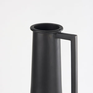 Mercana Aubrey Small Black Iron Flower Vase - Elegant Sculptural Décor for Modern Interiors and Events Antique Black Metal| 24H 69859