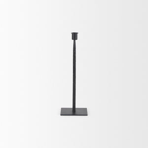 Mercana Porter Candle Holder - Industrial-Style Matte Iron Accent for Taper Candles in Any Home Decor Setting Black Metal | 12.0H 69860