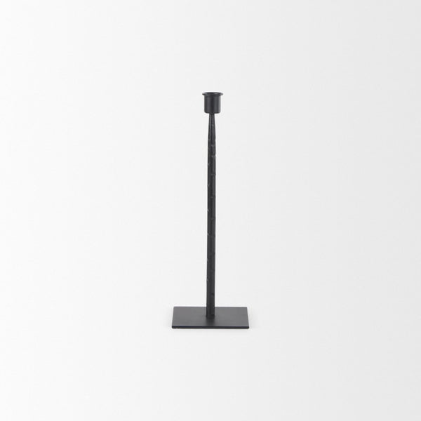 Mercana Porter Candle Holder - Industrial-Style Matte Iron Accent for Taper Candles in Any Home Decor Setting Black Metal | 12.0H 69860