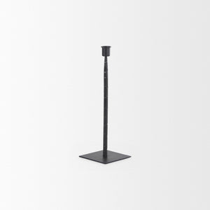 Mercana Porter Candle Holder - Industrial-Style Matte Iron Accent for Taper Candles in Any Home Decor Setting Black Metal | 12.0H 69860