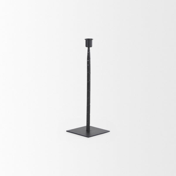 Mercana Porter Candle Holder - Industrial-Style Matte Iron Accent for Taper Candles in Any Home Decor Setting Black Metal | 12.0H 69860