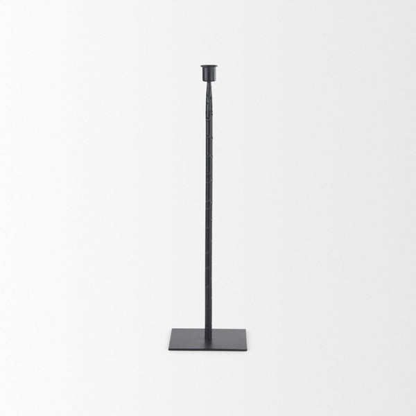 Mercana Porter Candle Holder - Industrial-Style Matte Iron Accent for Taper Candles in Any Home Decor Setting Black Metal | 18.0H 69861