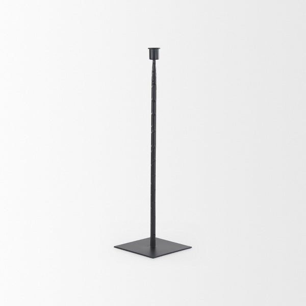 Mercana Porter Candle Holder - Industrial-Style Matte Iron Accent for Taper Candles in Any Home Decor Setting Black Metal | 18.0H 69861