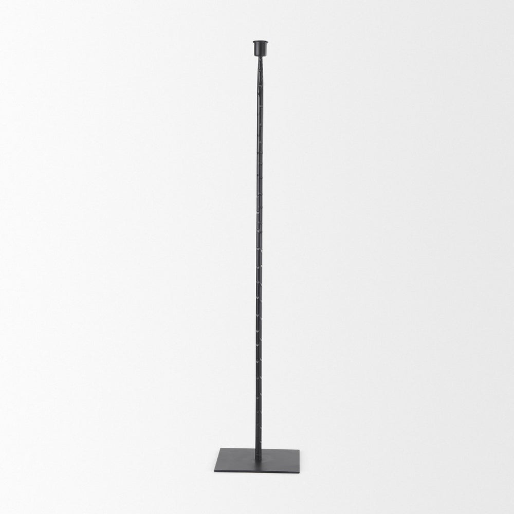 Mercana Porter Candle Holder - Industrial-Style Matte Iron Accent for Taper Candles in Any Home Decor Setting Black Metal | 30.0H 69862