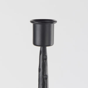 Mercana Porter Candle Holder - Industrial-Style Matte Iron Accent for Taper Candles in Any Home Decor Setting Black Metal | 30.0H 69862