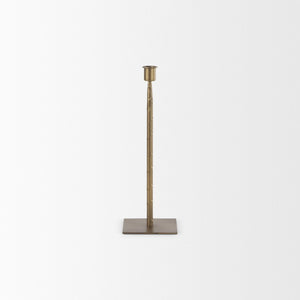 Mercana Porter Candle Holder - Industrial-Style Matte Iron Accent for Taper Candles in Any Home Decor Setting Gold Metal | 12" 69863