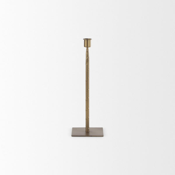 Mercana Porter Candle Holder - Industrial-Style Matte Iron Accent for Taper Candles in Any Home Decor Setting Gold Metal | 12" 69863