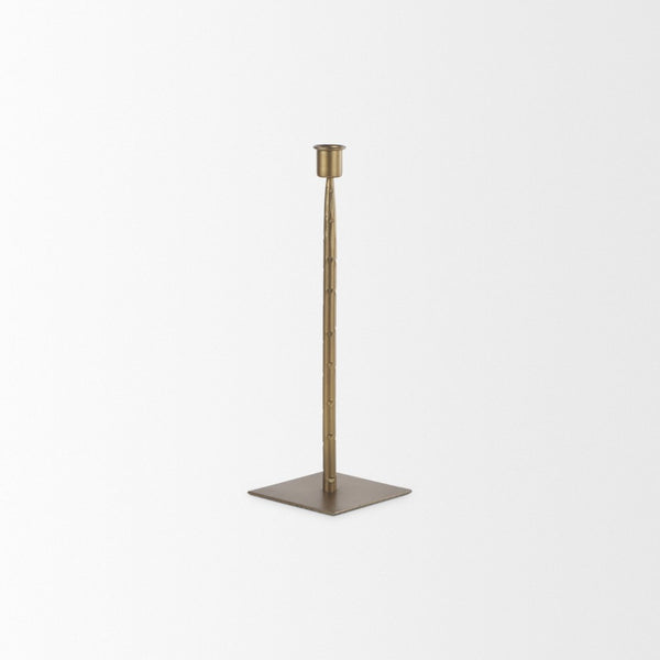 Mercana Porter Candle Holder - Industrial-Style Matte Iron Accent for Taper Candles in Any Home Decor Setting Gold Metal | 12" 69863