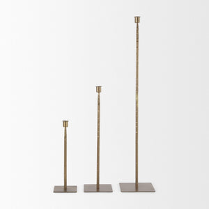 Mercana Porter Candle Holder - Industrial-Style Matte Iron Accent for Taper Candles in Any Home Decor Setting Gold Metal | 30" 69865