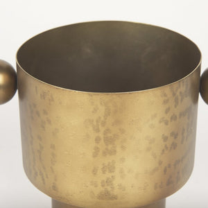 Mercana Juno Modern Contemporary Cast Iron Vase in Matte Gold – Ideal for Fresh Flowers & Home Decor Antique Gold Metal | 6.5H 69866