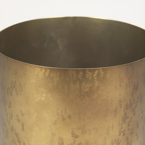 Mercana Juno Modern Contemporary Cast Iron Vase in Matte Gold – Ideal for Fresh Flowers & Home Decor Antique Gold Metal | 8.5H 69867