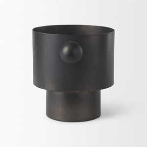 Mercana Juno Modern Contemporary Cast Iron Vase in Matte Gold – Ideal for Fresh Flowers & Home Decor Antique Black Metal | 6.5H 69870