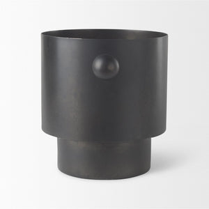 Mercana Juno Modern Contemporary Cast Iron Vase in Matte Gold – Ideal for Fresh Flowers & Home Decor Antique Black Metal | 8.5H 69871