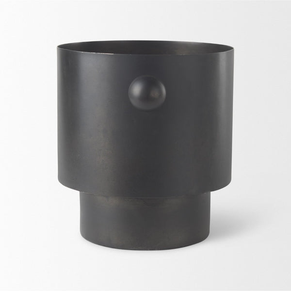 Mercana Juno Modern Contemporary Cast Iron Vase in Matte Gold – Ideal for Fresh Flowers & Home Decor Antique Black Metal | 8.5H 69871