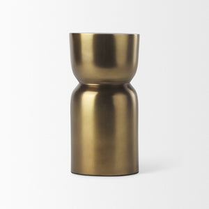 Mercana Malta Aluminum Candle Holder - Modern Dark Gold Accent for Elegant Home Decor and Tabletop Display Gold Metal | 5" 69868