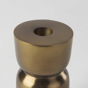 Mercana Malta Aluminum Candle Holder - Modern Dark Gold Accent for Elegant Home Decor and Tabletop Display Gold Metal | 5" 69868