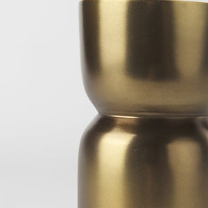 Mercana Malta Aluminum Candle Holder - Modern Dark Gold Accent for Elegant Home Decor and Tabletop Display Gold Metal | 5" 69868