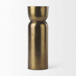 Mercana Malta Aluminum Candle Holder - Modern Dark Gold Accent for Elegant Home Decor and Tabletop Display Gold Metal | 7.5" 69869
