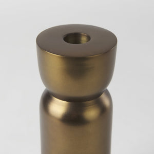 Mercana Malta Aluminum Candle Holder - Modern Dark Gold Accent for Elegant Home Decor and Tabletop Display Gold Metal | 7.5" 69869