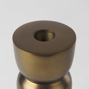 Mercana Malta Aluminum Candle Holder - Modern Dark Gold Accent for Elegant Home Decor and Tabletop Display Gold Metal | 7.5" 69869