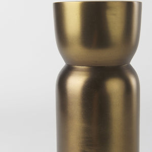 Mercana Malta Aluminum Candle Holder - Modern Dark Gold Accent for Elegant Home Decor and Tabletop Display Gold Metal | 7.5" 69869