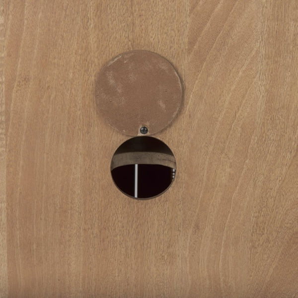 Mercana Grier 36" Solid Mango Wood Accent Cabinet with Woven Cane Doors for Stylish Storage Solutions Light Brown Wood | Cane Accent | 2 Door 69909