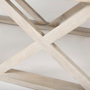 Mercana Forsey Contemporary Solid Mango Wood Coffee Table with Lattice Design – Perfect for Modern Living Spaces Blonde Wood 69741