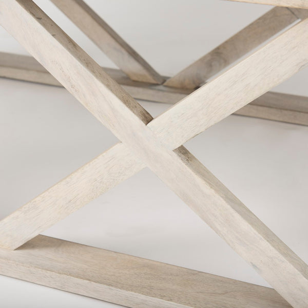 Mercana Forsey Contemporary Solid Mango Wood Coffee Table with Lattice Design – Perfect for Modern Living Spaces Blonde Wood 69741